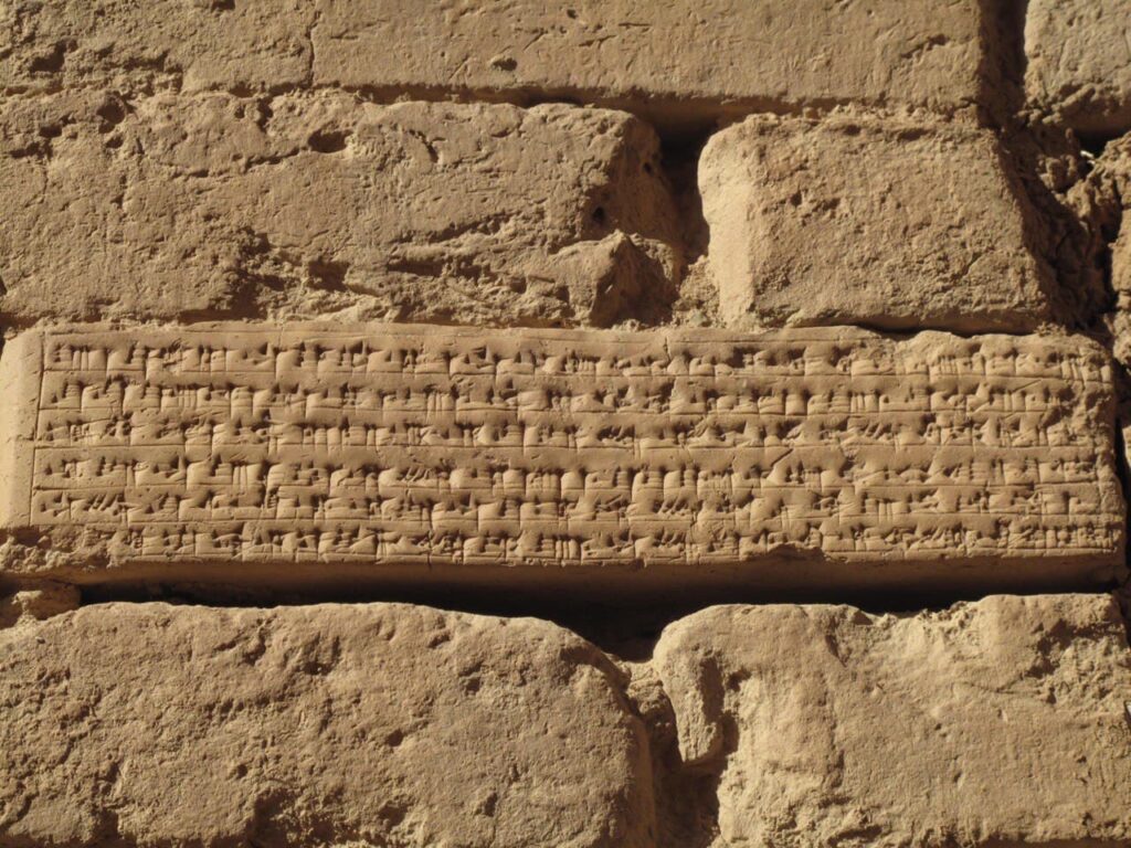 Tchoga zanbil complexe Elamite dans la province de Khouzestan - inscription cunéiforme